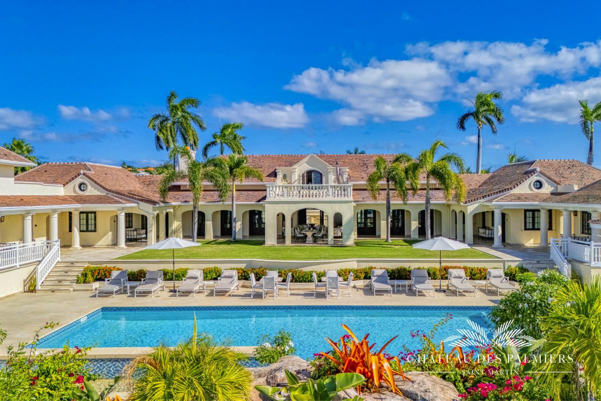 2.Location villa Chateau des Palmiers accés mer Terres Basses Saint Martin_vue ensemble